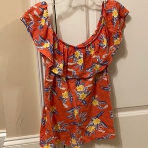 Tropical Old Navy Off the Shoulder Top size Medium